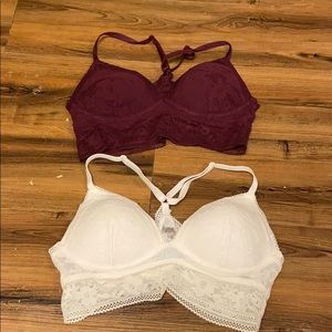 Maroon and white Victoria’s sachets bralette